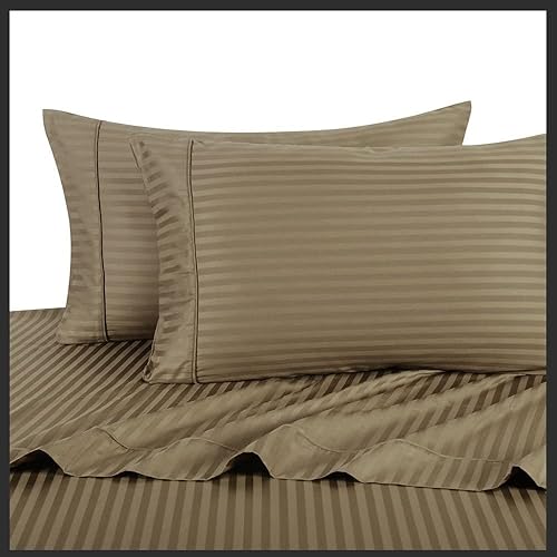 Miniatura 4 de Royal Hotel de rayas 300hilos 3piezas funda nórdica satén de 100% algodón, rayas de color, 100% algodón, Algodón, Dorado, King