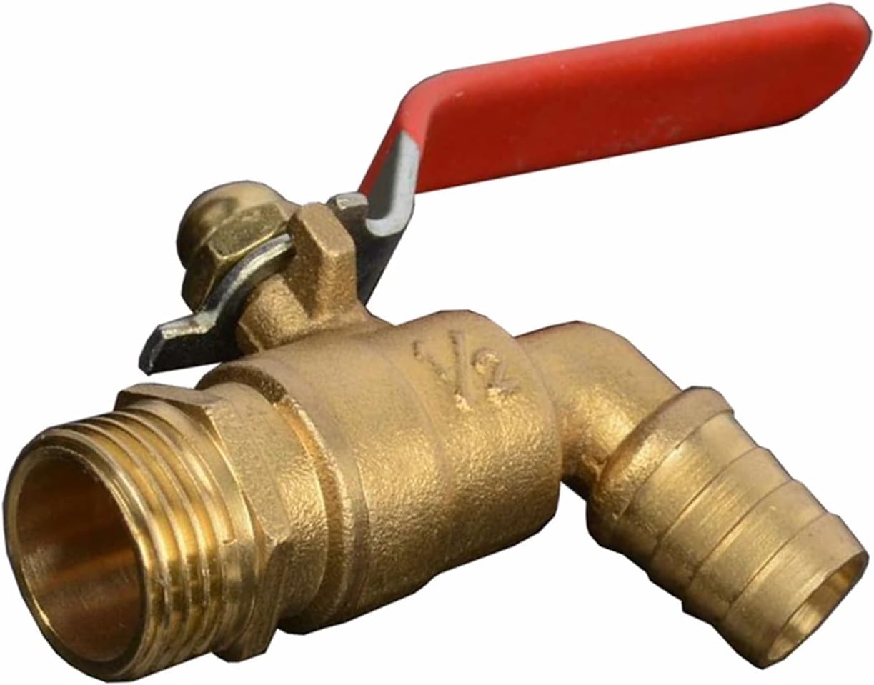 1/2" 3/4" 1" Hot Water Brass Valve Boiler Elbow Tap Ball Valve with Handle(1/2")