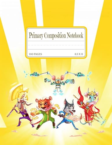 Primary Composition Notebook Dotted Midline and Picture Space Grades K-2 Composition School Exercise Book 100 Story Pages