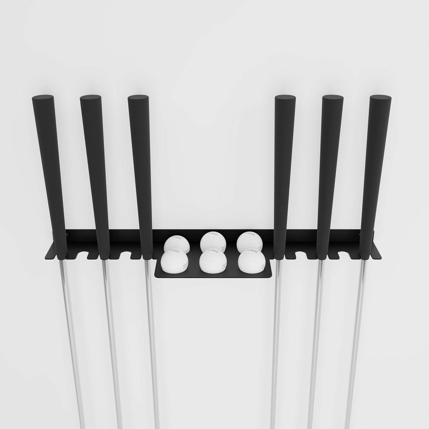 Heavy Duty Powder Coated Steel Golf Club Holder Wall Mount, Golf Club & Ball Wall Mount Rack – Garage Golf Club Holder Organizer