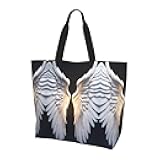 Angel Wing print Shoulder Handbag, Women Tote Purse, Large Capacity Shopping Bag, Top Handle Bag