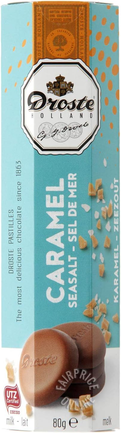 Droste Caramel Seasalt Milk Chocolate Pastilles (Pack of 12)