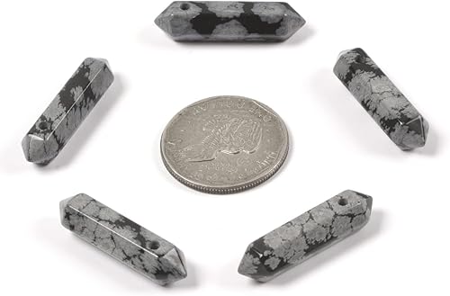 Vista 72 de Cuarzo rosa de 1.28 pulgadas (1.260 in) con piedras preciosas naturales hexagonales para hacer joyas, cuentas de curación de reiki de chakras