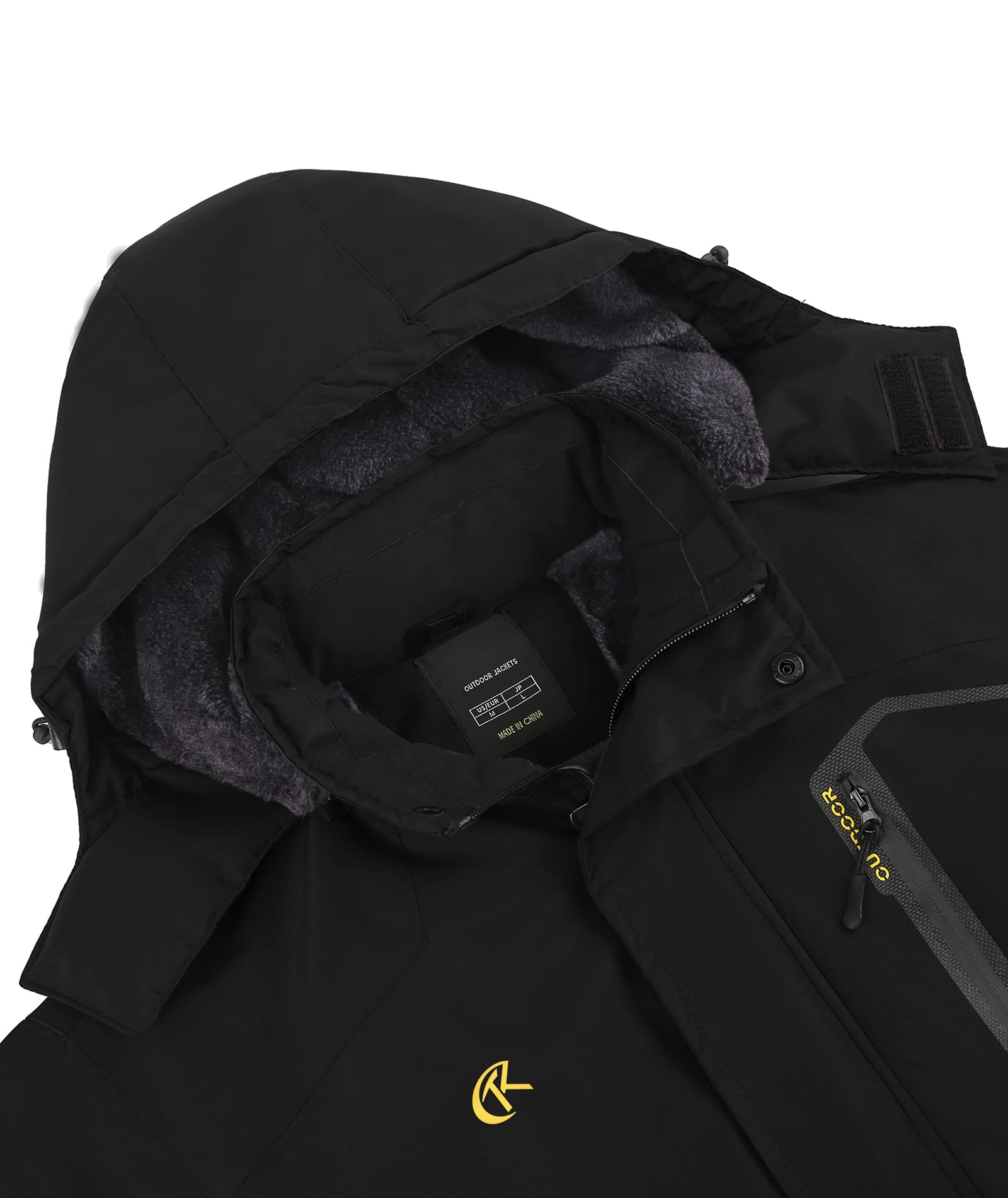geeksport Homme veste de ski imperméable de montagne Manteau d'hiver extérieur en polaire coupe-vent avec capuche