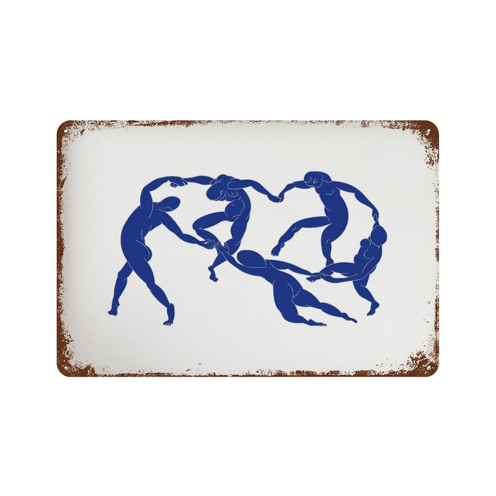 xiaoxiaoshen Henri Matisse 'the Dancer' Blue And White Minimalist Wall Decor Art Metal Tin Poster Modern Home Decor Art Home Bar Shop Decorations Vintage Sign 20x30cm