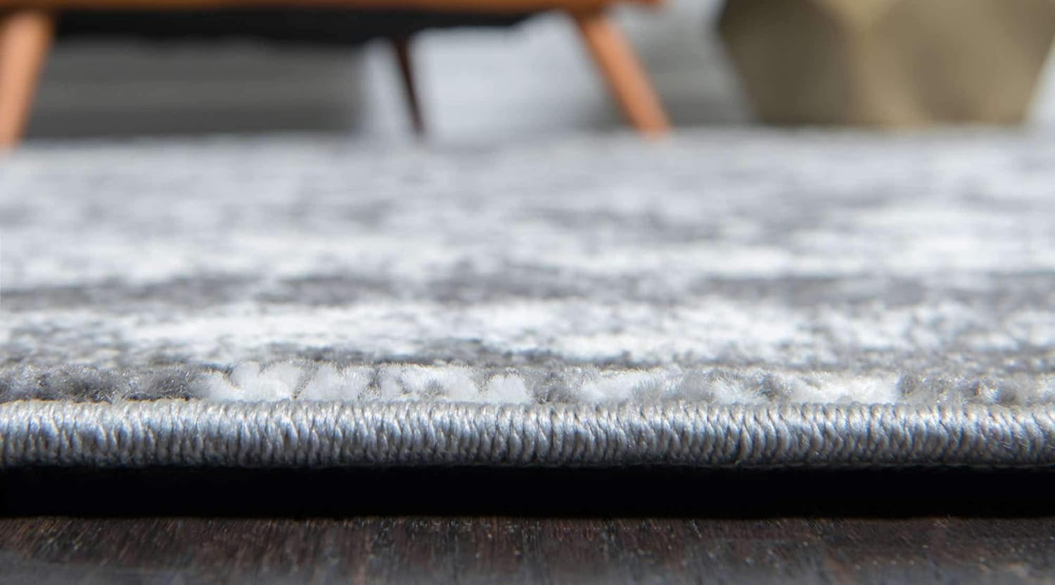 Unique Loom Rosso Collection Vintage, Traditional, Distressed, Bohemian, Botanical, Southwestern Area Rug (2' 0 x 3' 0 Rectangular, Gray/Ivory)