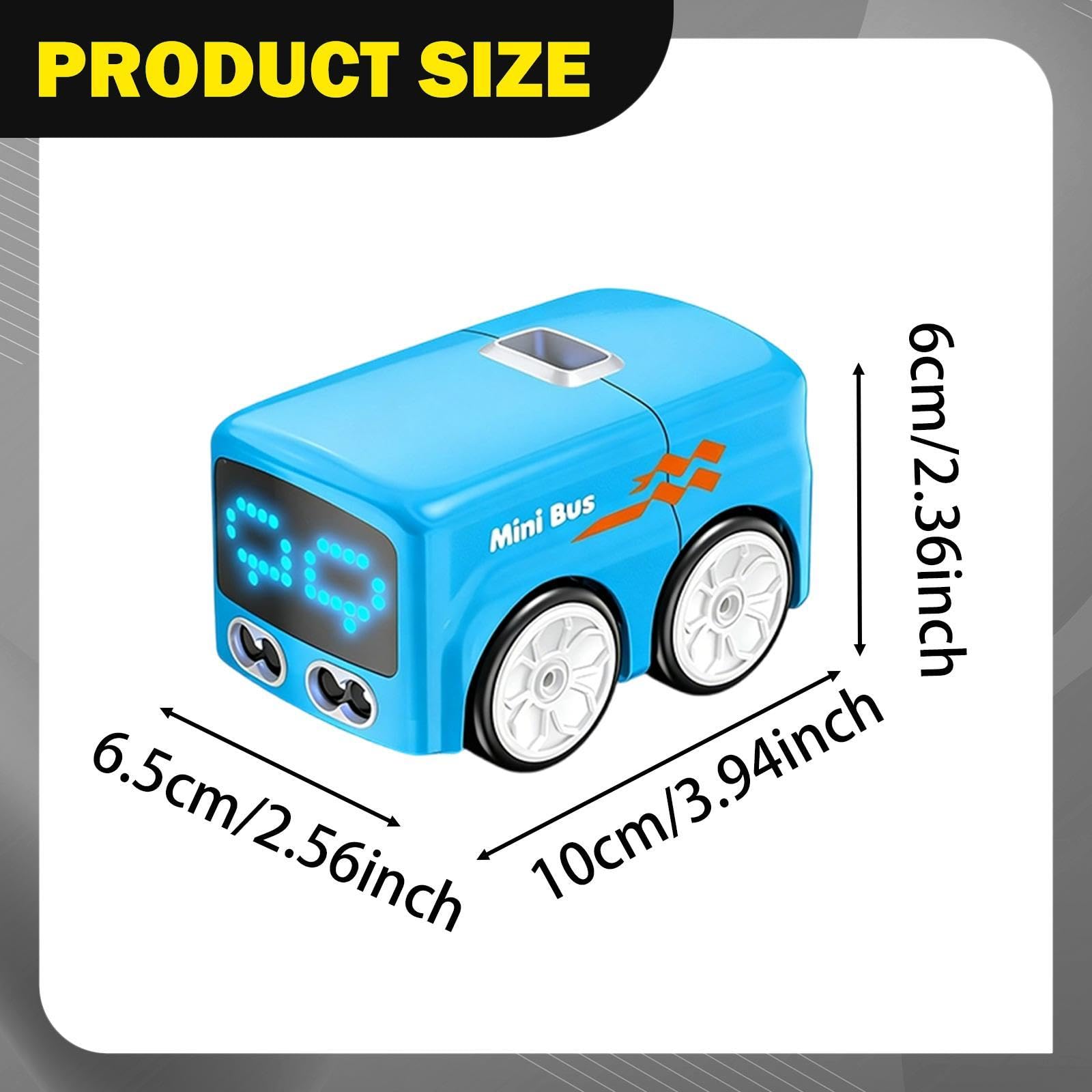 Giocattolo Mini Bus RC Induttivo Carro Giocattolo Traccia Musica Sensore Movimento Materiale Pp Ricaricabile Adatto a Bambini Ragazzi Ragazze, Blu