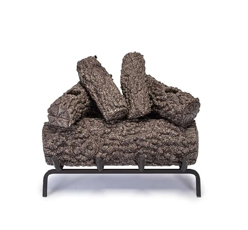 Ceramic Gas Logs | Vented | Natural Gas Only | Peterson Real Fyre | Rh Peterson | With/Without Burner (Logs Only - No Burner, Post Oak 24" | Po-24) #TOP3