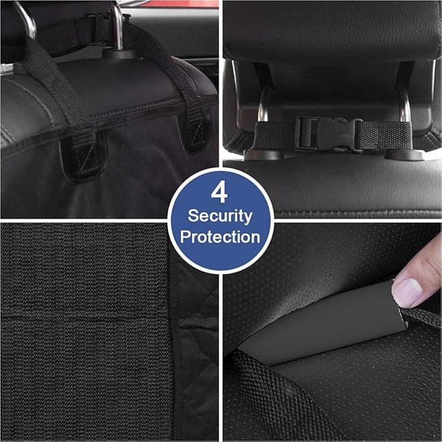 Foto 6 de 6 de FMIYJUN Funda de asiento de coche para perro, cojín de asiento de coche para mascotas, tela Oxford negra