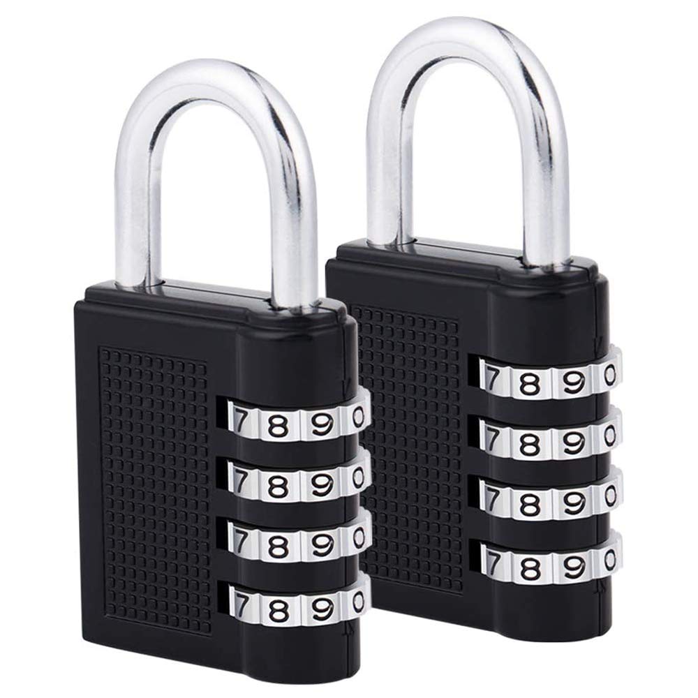 candado código de bloqueo candado Candado, candado con código, candados for equipaje, seguridad, paquete de 2 candados combinados, candado con combinación de 4 dígitos, candado for exteriores for la e