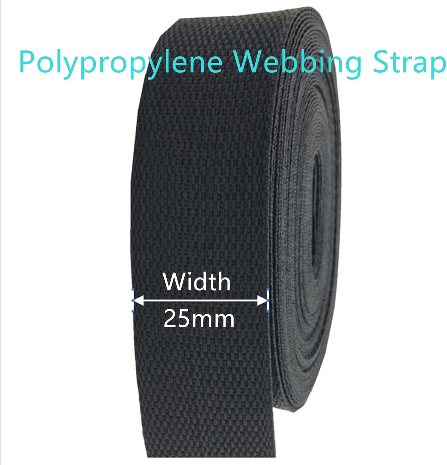 Webbing ，Strapheavy duty nylon webbing， Strap for Bags Webbing Strap 25mm, Heavy Duty Polypropylene Webbing Strap Tape 38mm for Backpack Luggage Strapping Outdoor DIY Crafts(Black/Reflective,25MM x 20