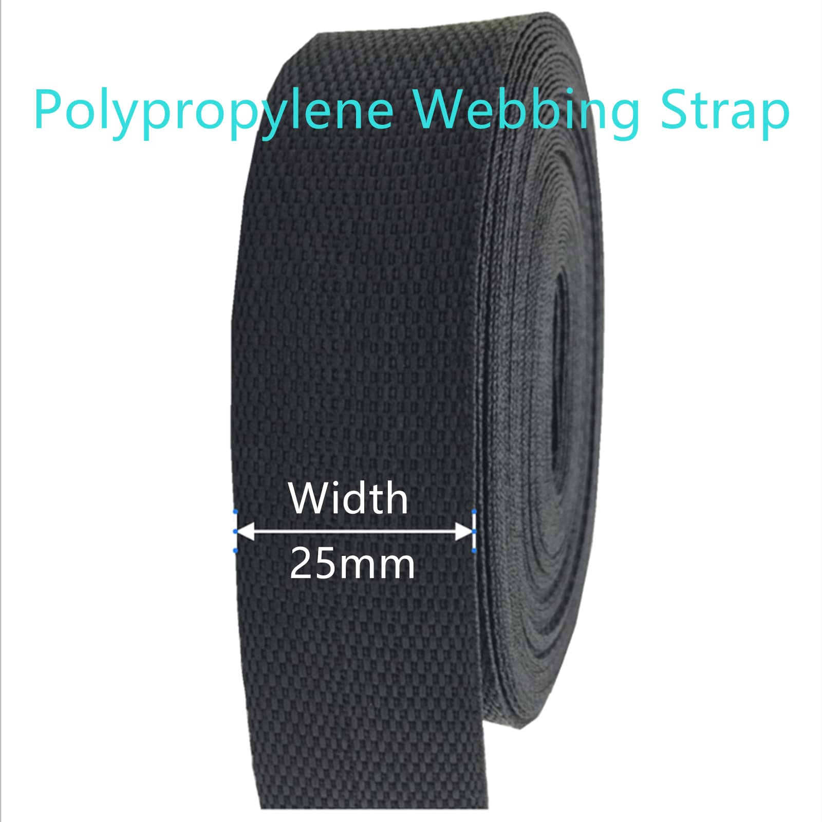 Nylonowy pasek do toreb o dużej wytrzymałości Pasek parciany 25mm, wytrzymały pasek polipropylenowy taśma 38mm do plecaka wiązanie bagażu Outdoor DIY Crafts(White,25MM x 20Yards)