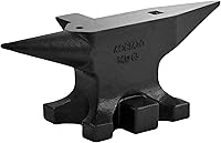 Easmvetaln 65lbs Cast Steel Blacksmith Anvil - Multi-Head with Horn, Hardy Hole, Step for Forging, Bending & Jewelry Making