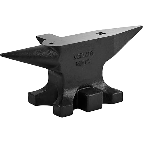 Easmvetaln 65Lbs Cast Steel Anvil, Multi-Head Shaped Steel Anvil, Blacksmith Anvil with Round Horn, Sharp Corner and Step, Professional Metalsmith Tool for Bending, Shaping and Forging, Black