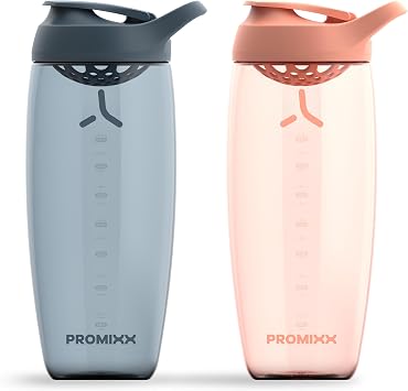 Promixx PURSUIT Protein Shaker Bottle - Premium Sports Shaker Bottles for Protein Mixtures and Supplement Shakes - Easy Clean Durable Protein Shaker Cup