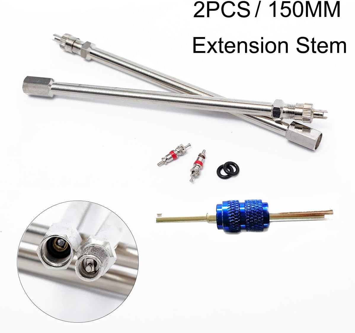 Tiziri Dual Valve Stem Extension 2PCS 6" 150MM Dual Wheels