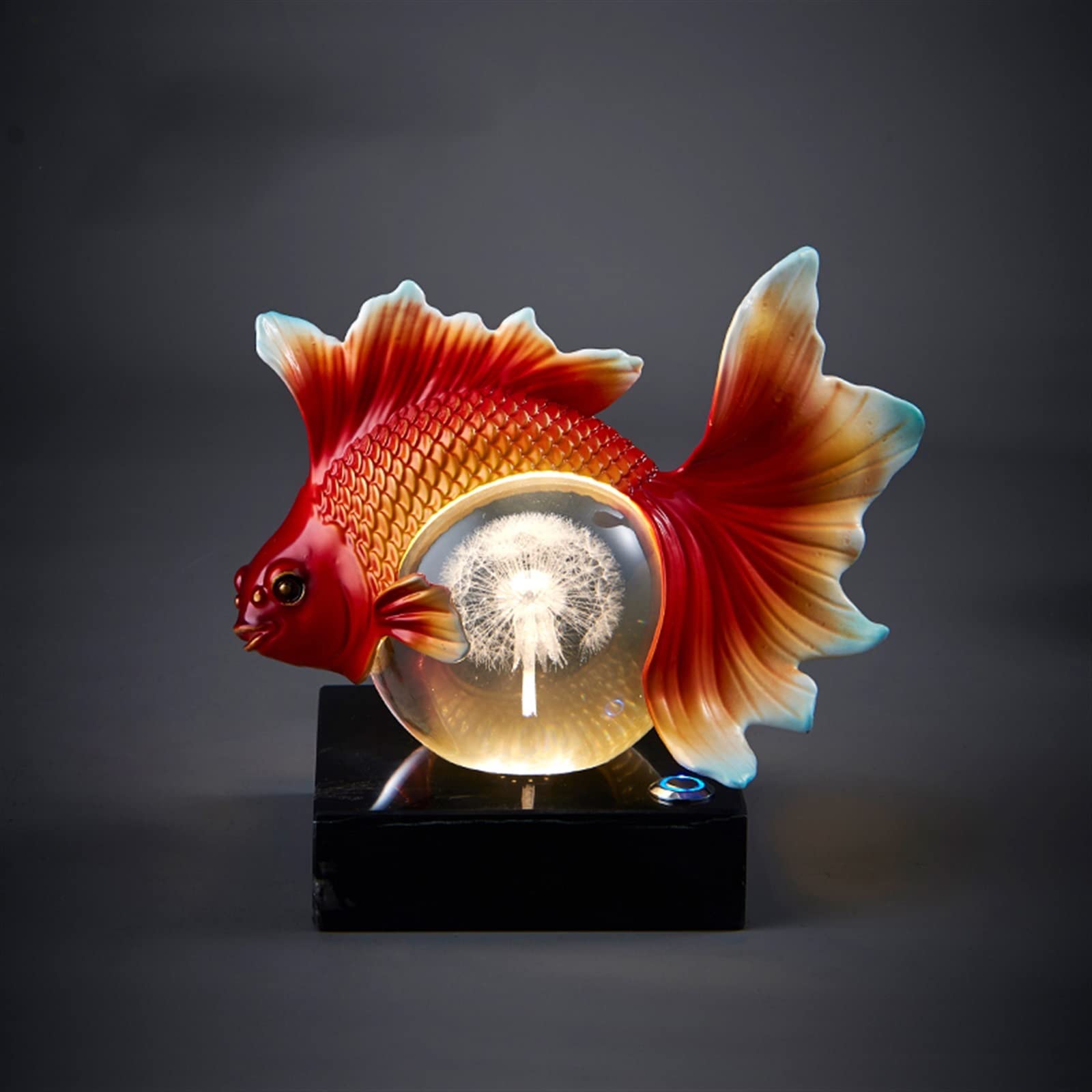 金魚　水晶　彫り 水晶彫刻金魚