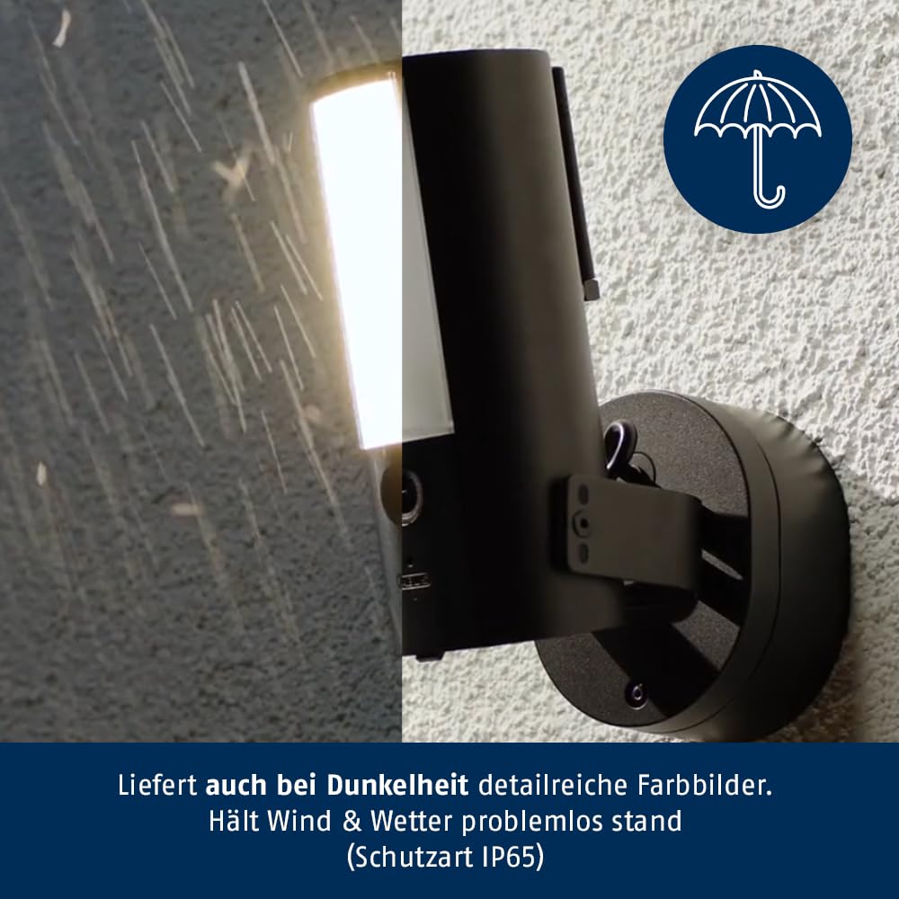 ABUS WLAN Licht Außen-Kamera (PPIC46520) – Smarte Überwachungskamera mit Außenleuchte, Personenerkennung, Tiererkennung, Autoerkennung, indiv. Push-Benachrichtigung, 2-Wege-Audio, Speicherkarte & App | All-in-One mit 1000 Lumen Außenleuchte, Gegensprechan
