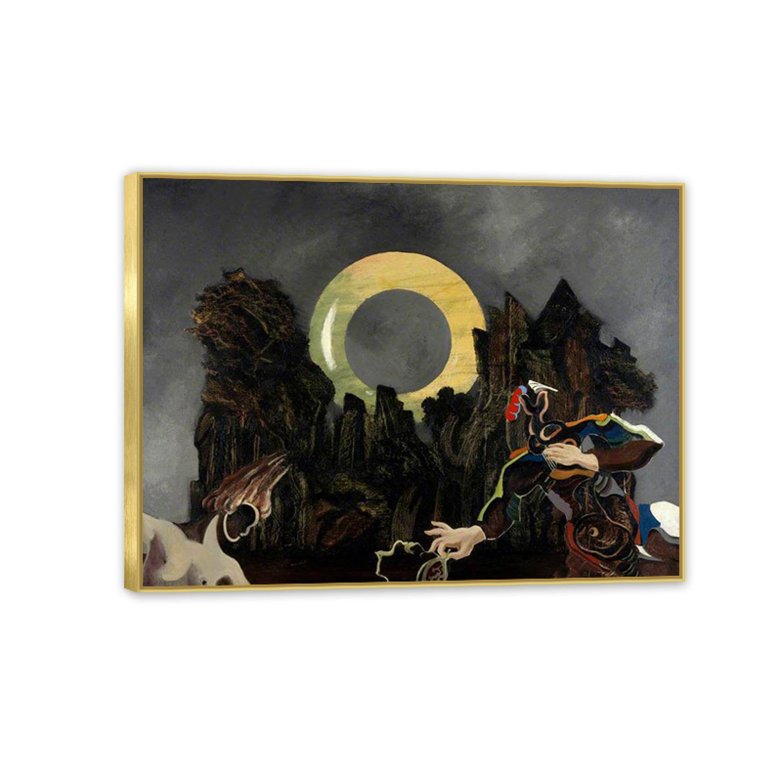 MYCGGDGH Max Ernst Canvas Wall Art Reproductions of Famous Paintings Showing a Young Girl Retro Surrealist Canvas Wall Decor for Living room bathroom 65x50cm(26x19in) Framed