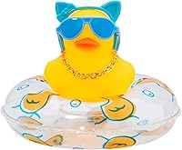 Vista 10 de wonuu Adornos de pato de goma para automóvil, decoración de tablero de instrumentos de automóvil con mini corona y collar, corona C-macho