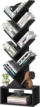 SHEEPAM 9-Tier Tree Bookshelf Floor Standing Narrow Space Storage Bookcase