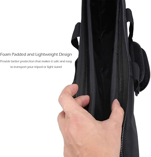Miniatura 8 de Meking Bolsa de transporte acolchada de 39 pulgadas, funda de transporte resistente para trípode de fotografía con correa para soportes de luz,