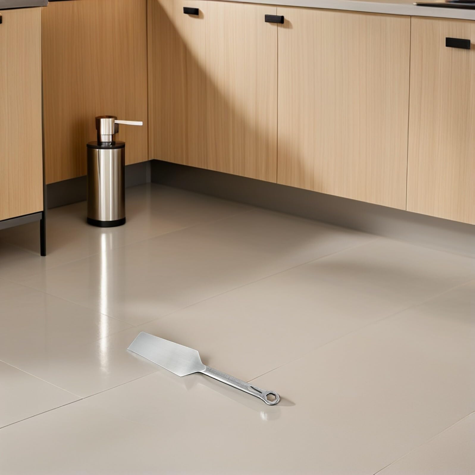 Cazzuola per Muratura a Doppia Faccia in Acciaio Inox 3-7" Frattazzo Piatto per Intonaco e Malta Manico Rotondo Ergonomico Utensile Multifunzionale per Piastrelle e Lavori Edili