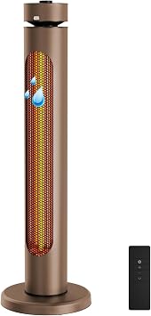 2000W Outdoor Patio Heater, Portable Electric Infrared Heater with 8 Heating Levels, Tip-over Protection, IP45 Waterproof, 8H Timer, Remote Control, Brown