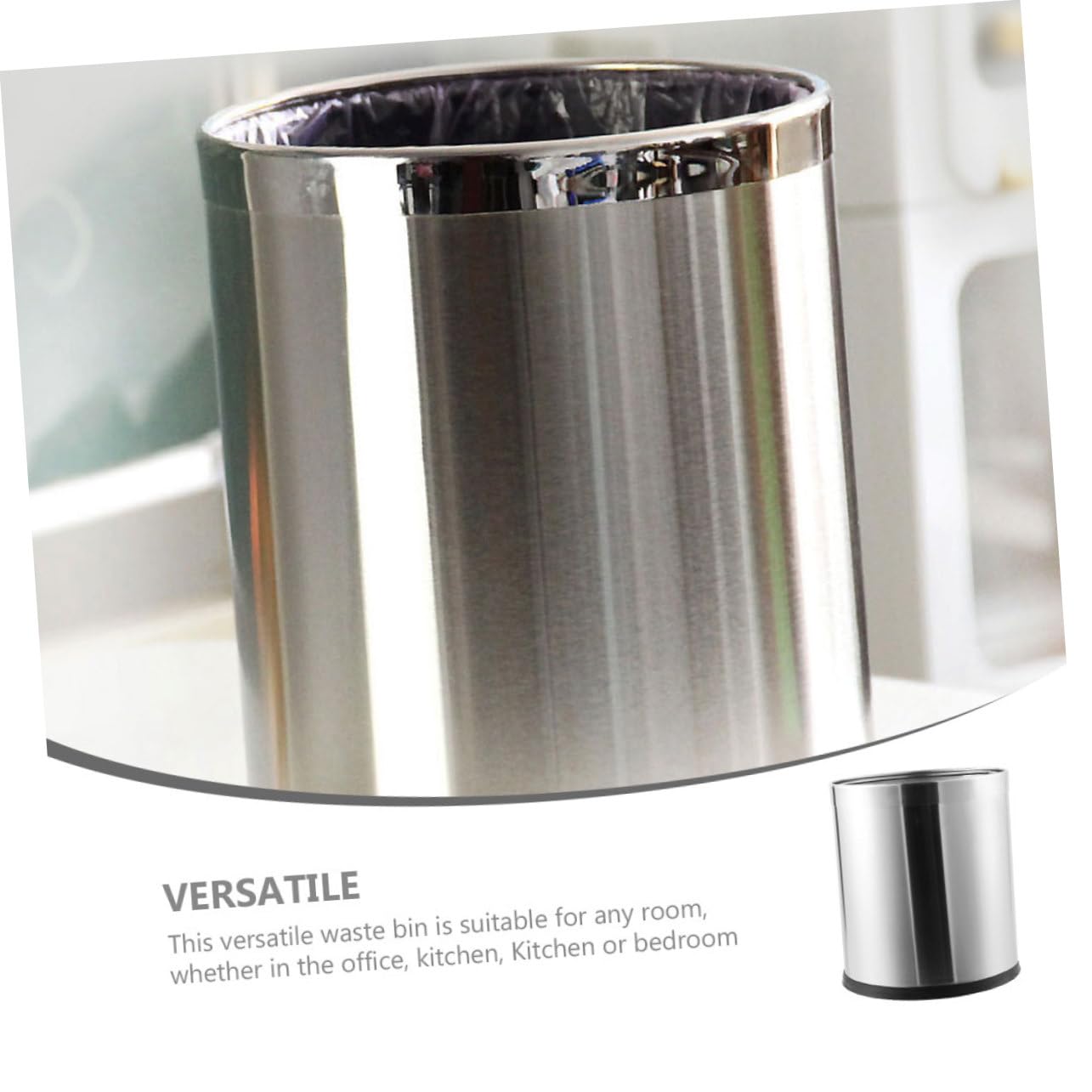 TOPBATHY Cestino in Acciaio Resistente Per Spazzatura Pattumiera Da Cucina Cestino Per Carta Straccia Versatile Per Ufficio e Camera Da Letto