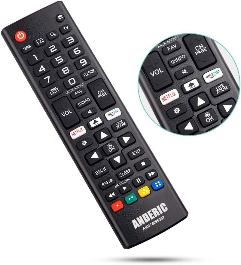 Universal Remote Control for All LG Smart TV LCD LED OLED UHD HDTV Magic 3D 4K Webos TVs AKB75095307 AKB75375604 AKB75675304 AKB74915305 AKB76037601 AKB75675313 AKB75855501 - Hospitality Standard image 2 of 7 B0BJFLSHMX