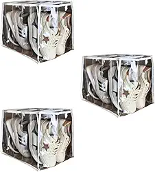 3 Colmeia Organizadora de Guarda Roupas Para Tênis Lençol Toalhas King Blusas Bolsas Sapatos - Acabamento Reforçado em Tecido Branco - XG 40x30x30 - Plástico Grosso Organizador de Closet