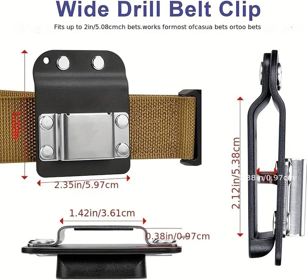Cordless Drill Holder Belt Clip On Tool Belt Power Drill Holder Tape Measure Holder Hook Belt Clips for Impact Driver 20V MAX Power Tool Electric Screwdriver Impact Wrench Gun Measuring Tapes