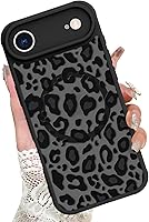 Vista 49 de KANGHAR - Funda para teléfono celular para iPhone 7/8/SE 2020, diseño de leopardo, funda protectora de TPU resistente - Negro