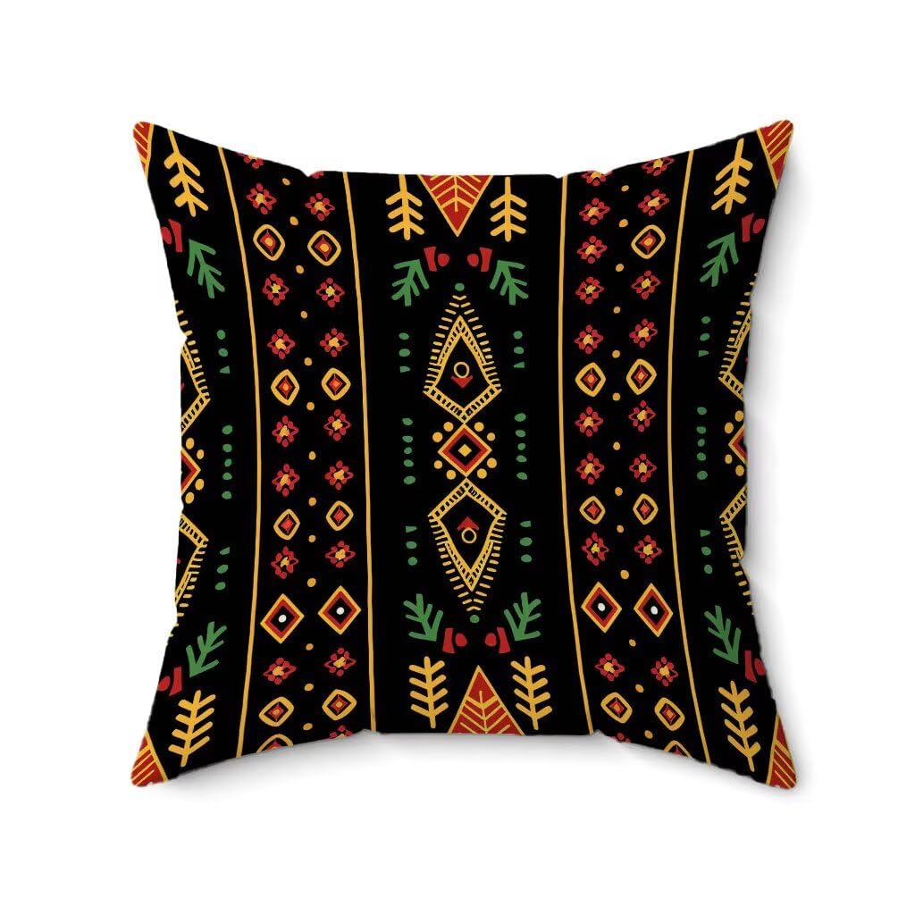 Poduszki na zewnątrz 75 x 75 cm, zestaw 4 beżowych czarnych poszewek na poduszki w stylu boho, wodoodporne, miękkie, kwadratowe, na sofę, do domu, S-7251