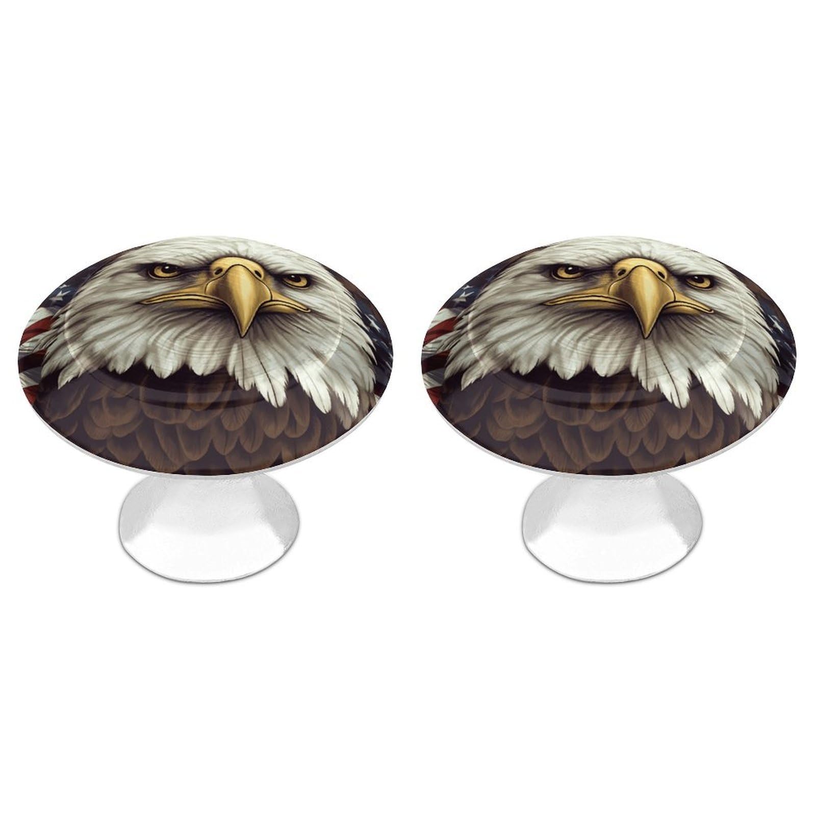 Vstadank Style Bald Eagle Cabinet Knobs Round Wardrobe Pulls Simple Drawer Handles With Screw Aluminum Alloy Closet Door Pull Modern Cabinet Hardware For Dresser Drawers 2 Pack