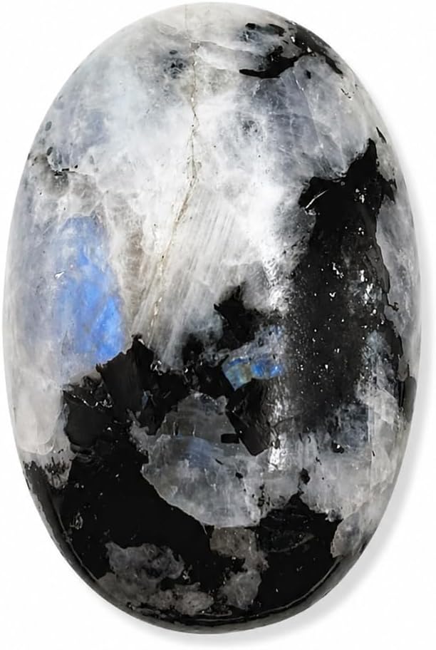 Wholesalegemshop Rainbow Moonstone Palm Stone, Natural Handcrafted Pocket Palm Stone, Reiki Healing Crystal, Meditation, Crystal Grid, Polished Large Healing Stone
