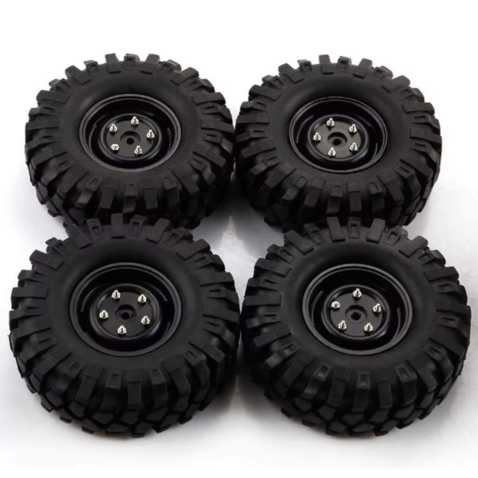 RC Neumáticos para HSP para Redcat para Traxxas para Axial 90046 1/10 Piezas para Coche RC Crawler 4x4 4 Llantas De Goma 96 Mm Y 1,9 Pulgadas con Bloqueo Talón