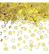 GoldRock Herzen Konfetti 60 Geburtstag Mann Frau Deko Gold, 30g Streudeko 60. Geburtstag Deko, He...