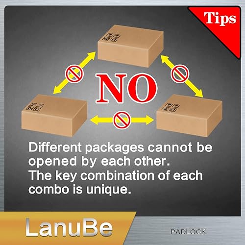 Miniatura 6 de LanuBe Candado laminado con llave (1-916 pulgadas, 1.575 in), cerraduras iguales con llave, grillete normal, aro de plástico negro marcado, paquete