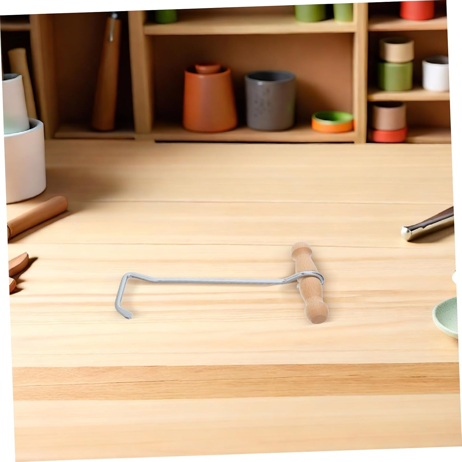 ORFOFE Horse Hoof Pick Curved Hook with Wooden Handle Professional Hoof Cleaning Crevice Cleaning Tool and Daily Care