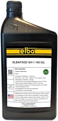 Food Grade Gear Oil 150 | SAE 85W-90 | IS0 VG 150 | Synthetic | Gear FLUIDS | NSF Registered AS H-1. Kosher and Halal Approved. Compare to: LUBRIPLATE | Petro-Canada KLUBEROIL | (1 QT)