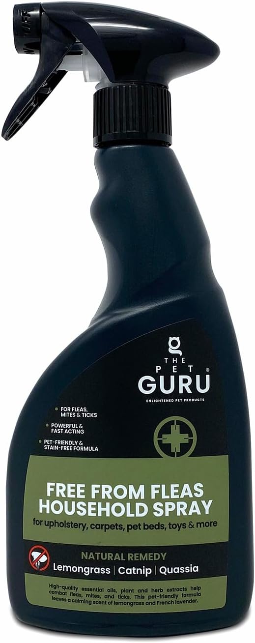 – Free From Fleas Household Flea Spray - Natural Fast Acting - Home Flea Control - Dogs and Cats, 500ml- Spray For Furniture - No Stain - Toxin Free