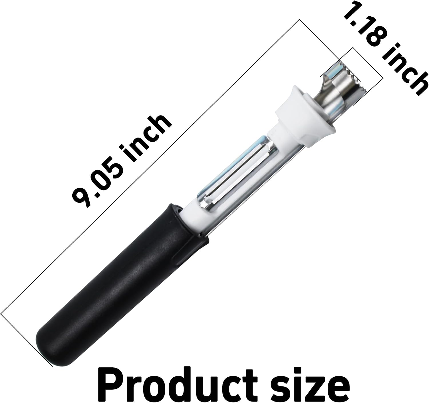 8 In Apple Corer,Apple Peeler And Corer Tool,Stainless Steel Kitchen Core Removal Tool,Fruit Core Remover, Apple, Pear, Bell Pepper(Black)