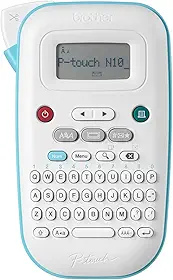 Brother P-Touch PT-N10 Máquina de etiquetas portátil pessoal, portátil e impresso em P-Touch Btag ~ ½" (12 mm) fitas de etiquetas coloridas de largura, etiquetas personalizadas
