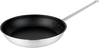 Restaurantware Met Lux 14 Inch Fry Pan, 1 No-Stick Frying Pan - Induction-Ready, Triple-Riveted, Black Aluminum Cooking Skillet, Durable, For Searing, Sautéing, And Browning Food