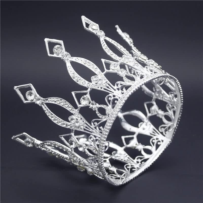 Fashion Crystal Tiara Crown for Women – Gold Wedding Hair Accessories, Royal Queen Bridal Diadem, Rhinestone Hair Jewelry(White)