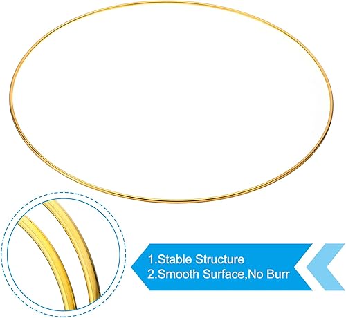 Miniatura 3 de PATIKIL Atrapasueños de 9 pulgadas, 6 piezas de corona de macramé de metal redondo floral para decoración de Navidad, hogar, automóvil,