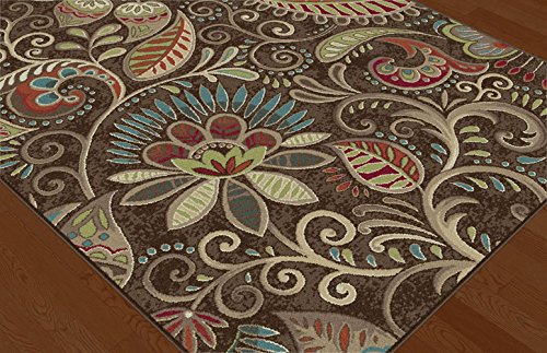 Giselle Transitional Floral Brown Runner Rug, 2' X 7.7' #TOP2