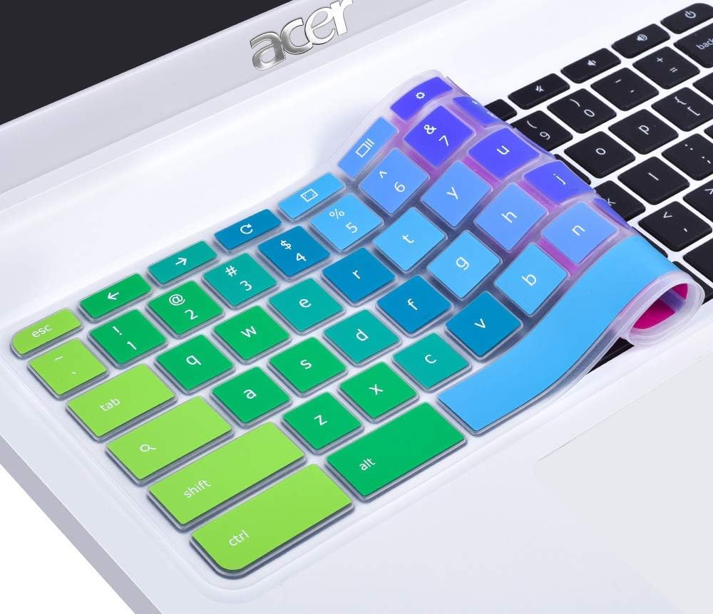 Colorful Keyboard Cover for Acer CB3 CB5 CP315 CB515 15.6" Chromebook, Acer Chromebook 15 CB3-531 CB3-532 CB5-571 CP315 CB515 C910 Chromebook(Without Numeric Keypad), Rainbow