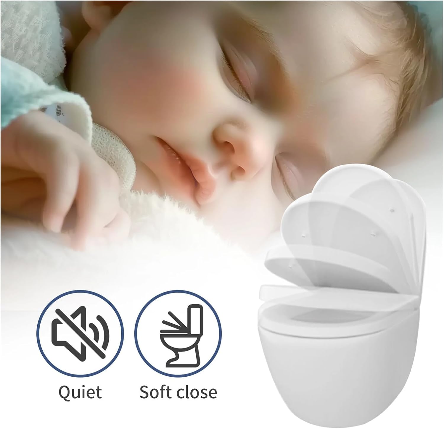 Bidet Toilet Seat Lid Quiet-Close Heavy Duty Slow Close Bowl Seats Quick Release Easy Cleaning Removable Cover Pad O/U-shape(U shape)